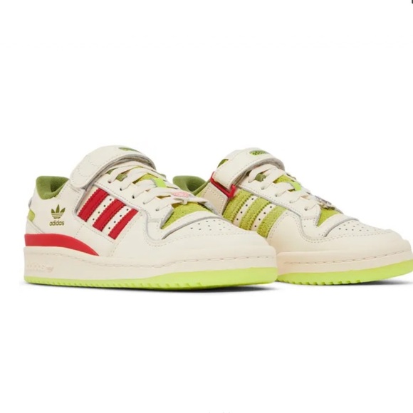 Adidas Originals Forum Low x The Grinch cream green red sneakers size 11 new - Picture 1 of 10